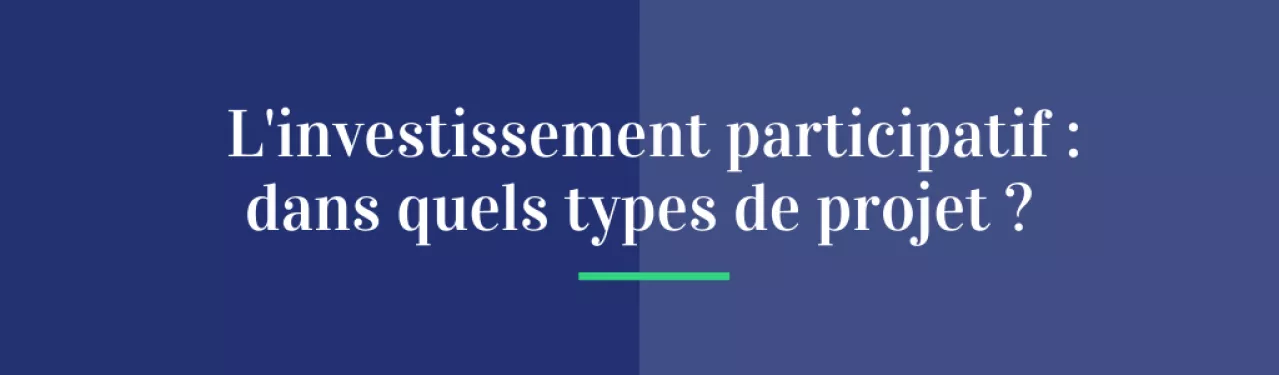 L'investissement participatif : dans quels types de projets ?