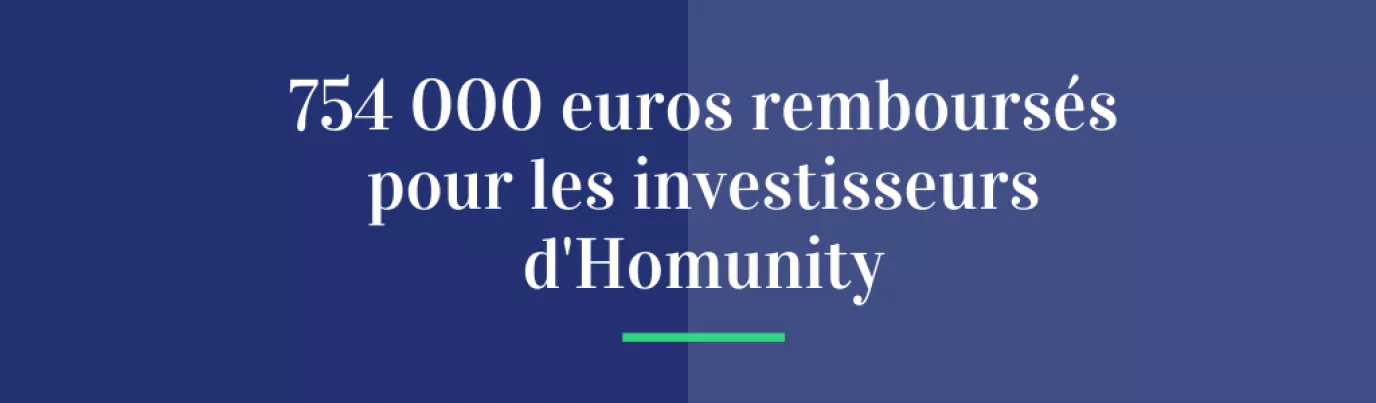 754 000 € remboursés pour les investisseurs d'Homunity