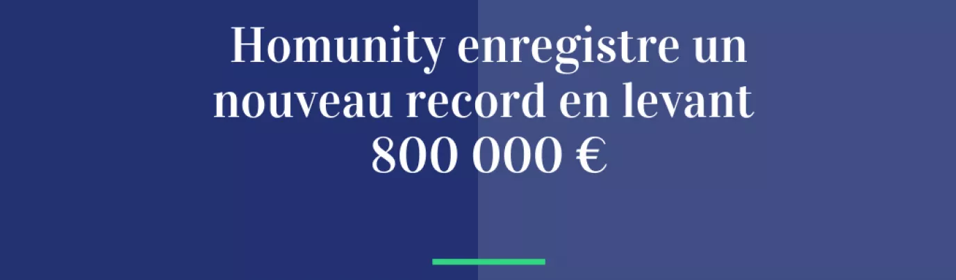 Homunity enregistre un nouveau record en levant 800 000€